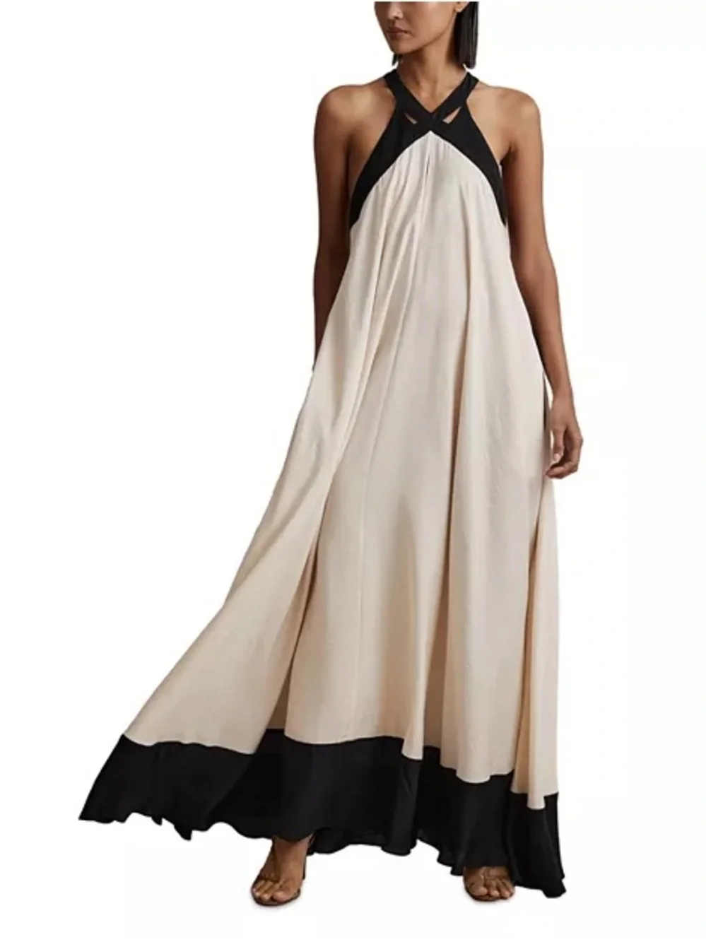 Reiss Aubree Color Blocked Maxi Dress in size 6 - Picture 1 of 7